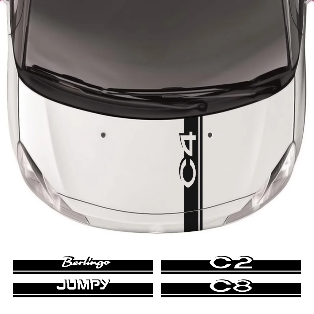 ملصق غطاء محرك السيارة لسيتروين C4 C5 C3 C2 C4L C8 كسارا C-Crosser بيرلينجو ثاب نيمو اكسسوارات السيارات الفينيل فيلم بونيه مائي