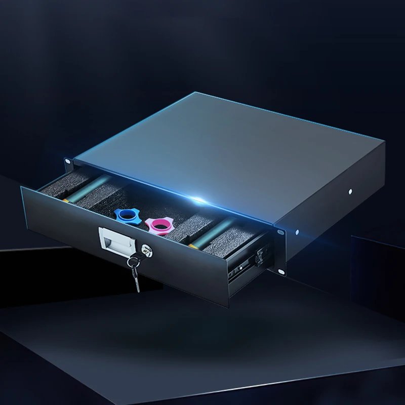 Металлический беспроводной микрофон 2U, 19-дюймовый Стандартный комод для шкафа с защитой от замка, хлопковый воздушный бокс, шкаф для хранения