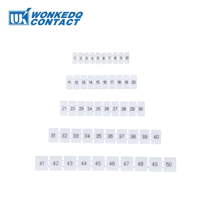 10Pcs ZB5 Label For PT2.5 ST2.5 UKK3 Standard Number Blank ZB 5 PT/ST-2.5 DIN Rail Terminal Block Accessories Zack Marker Strips