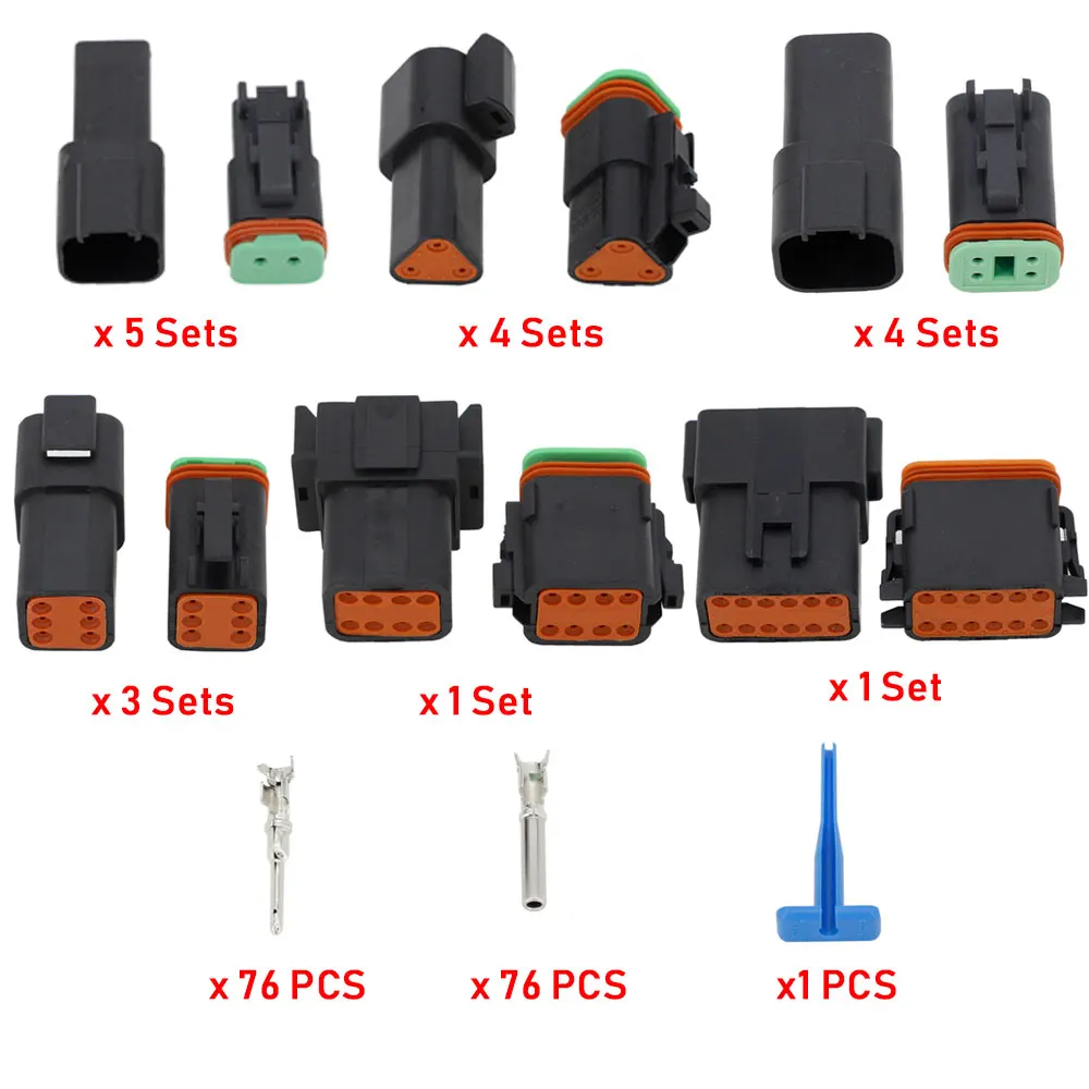 280 peças dt série 2-12pin DT06-2S DT04-2P automotivo conectores elétricos kit conector de fio à prova dwitágua terminais witn