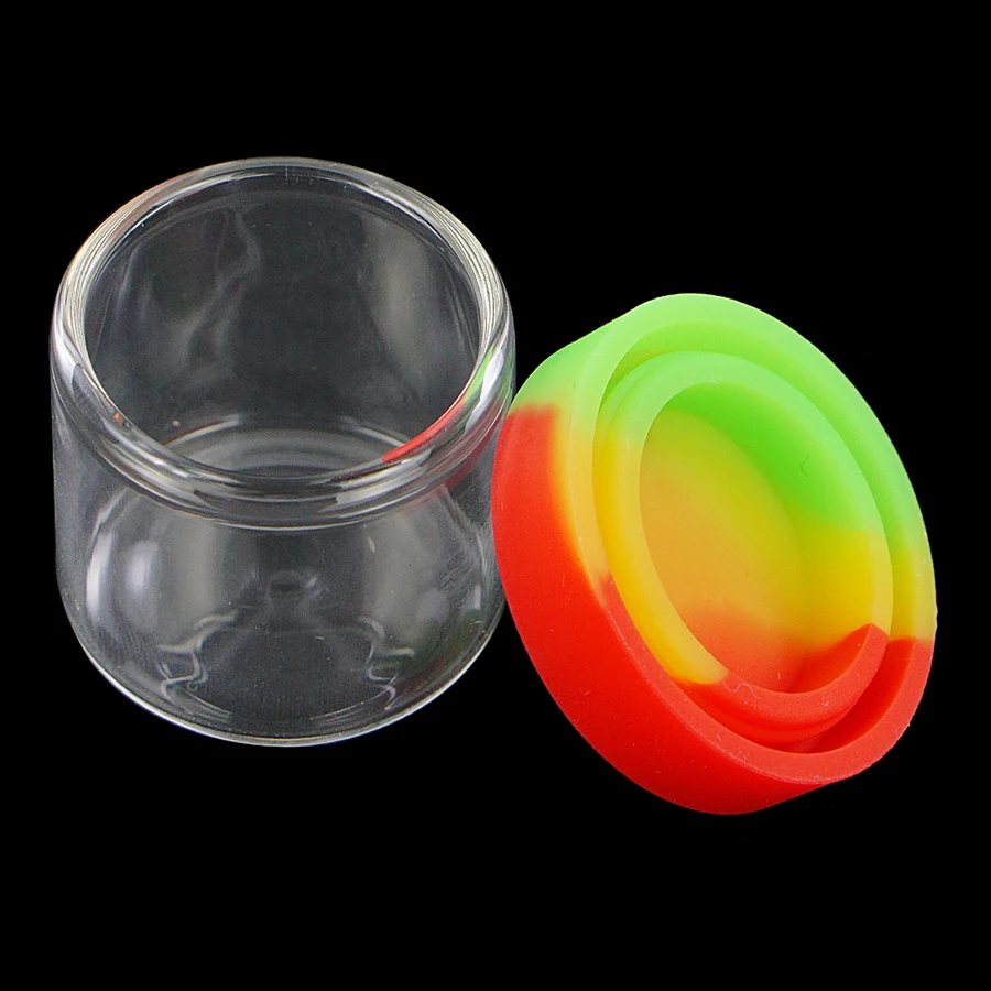 10pcs 6ML Mini Wax Container Glass Bottles with Assorted Colors Silicone Lid Non Stick for Cream