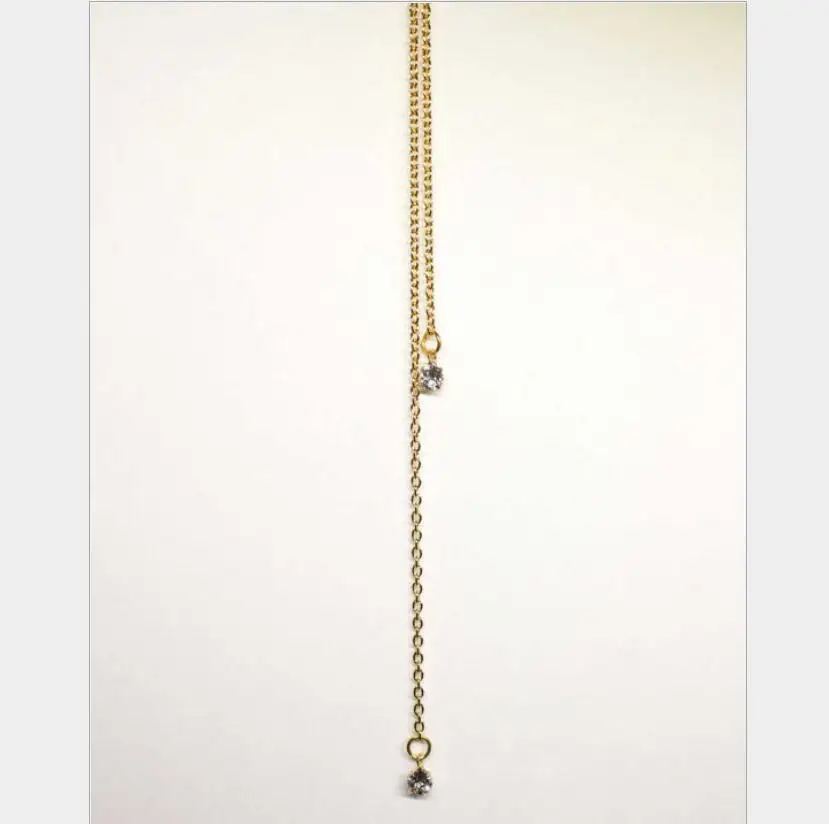 1 قطعة كريستال ذهبي عارية الظهر فضي قلادة القلائد طويلة عارية الذراعين مجوهرات عالية الجودة الجسم اكسسوارات S2032 #3