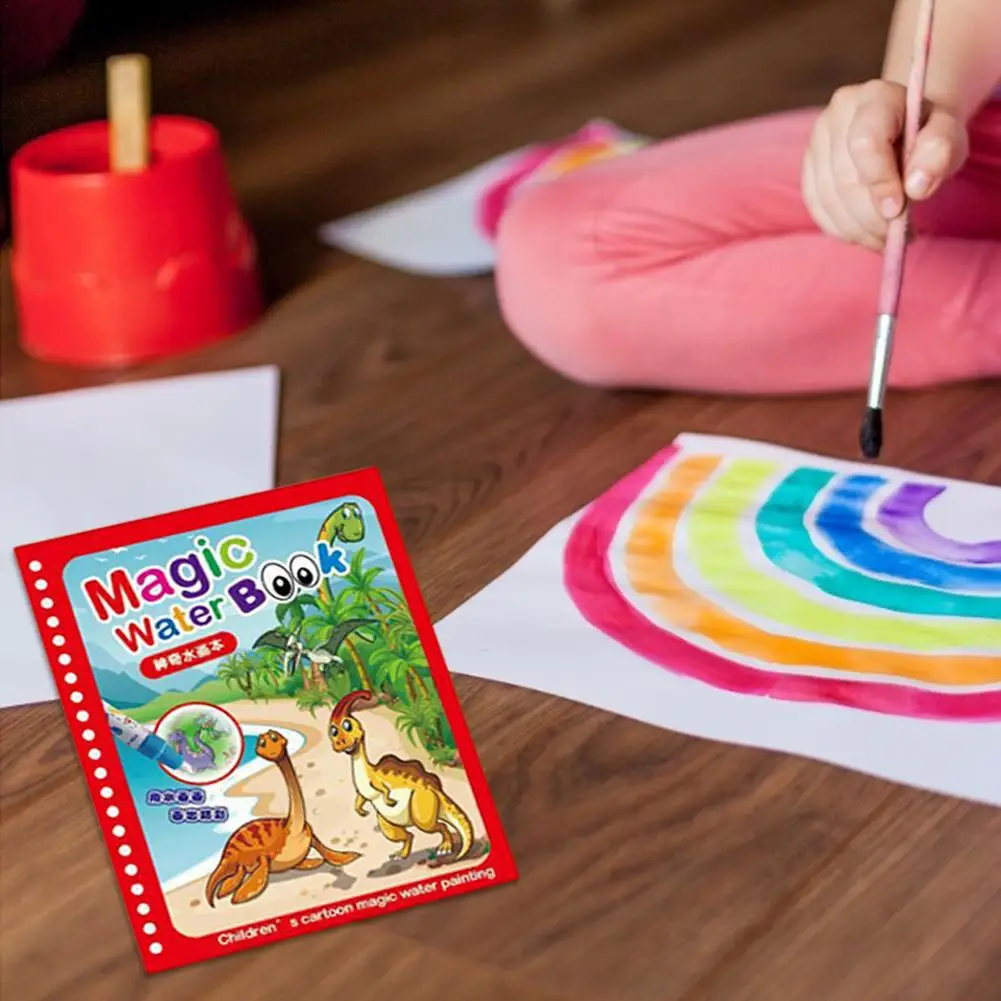 Giocattolo Montessori libro da colorare riutilizzabile libro da disegno d'acqua magica giocattoli sensoriali per la prima educazione per bambini libro di pittura regalo di compleanno