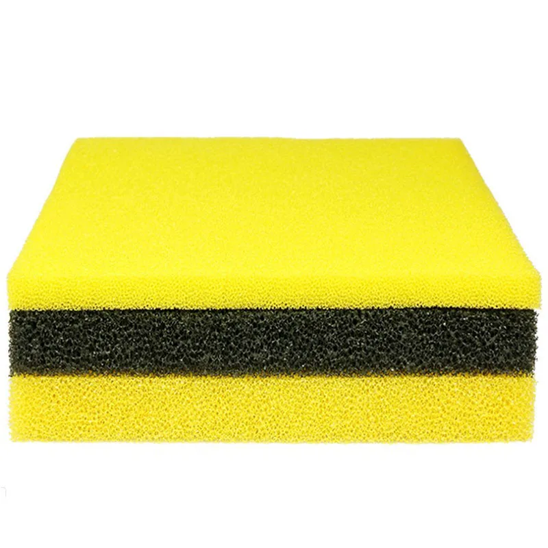 Water Filtration Foam Fish Tank Biochemical Filter Bio-sponge Skimmer Pads Sponge Aquarium Supplies Black Blue Yellow 50x50x2cm