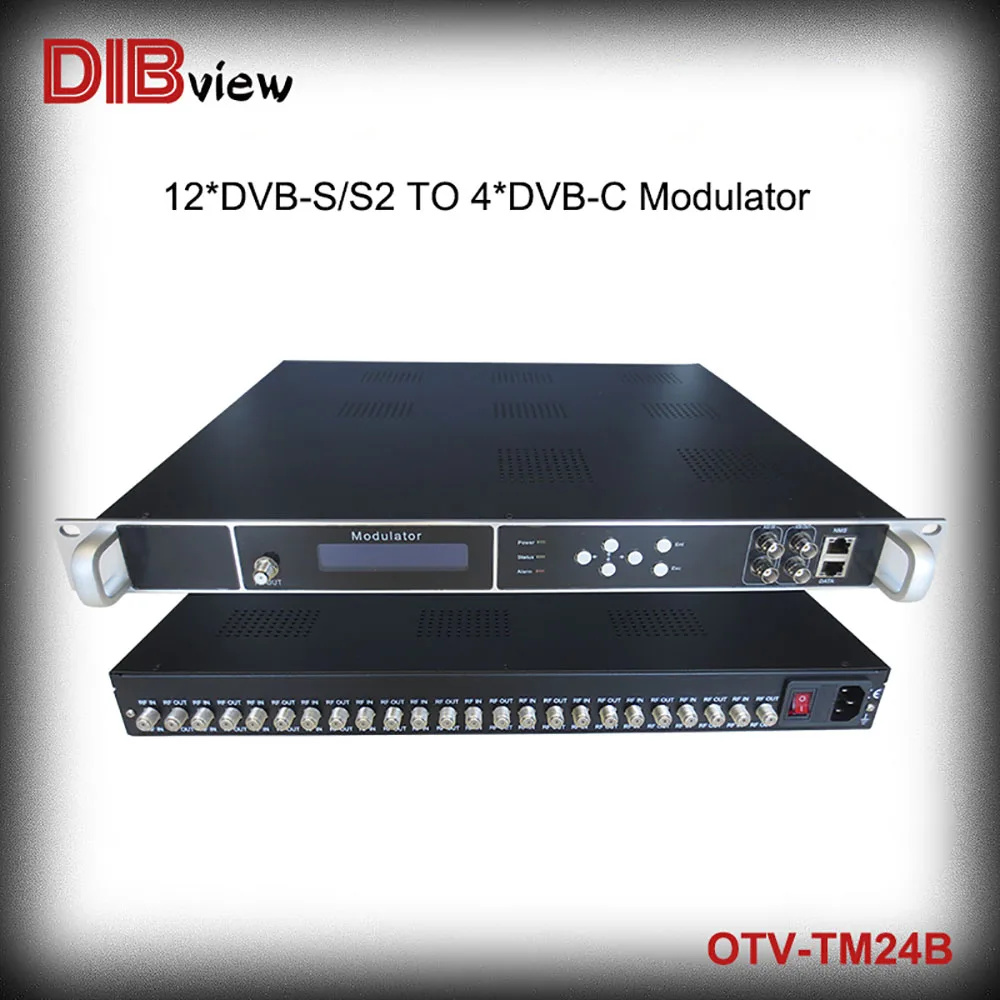 DIBVIEW OTV-TM24B 12 Frequencies FTA DVB-S2/DVB-C/DVB-T/ATSC/ISDBT tuner to DVB-C QAM DVB-T RF Modulator