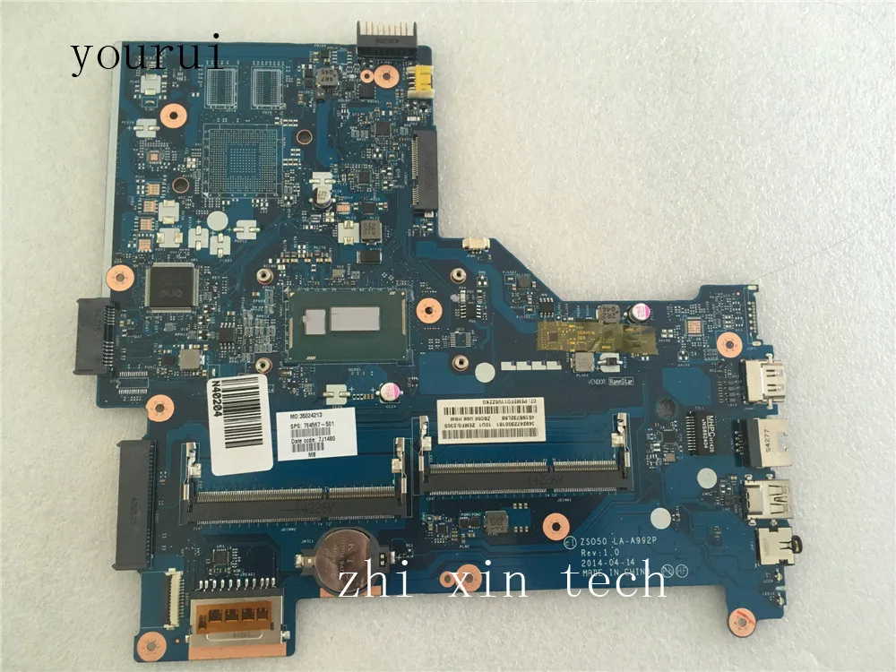 yourui For HP 15-R Laptop motherboard ZS050 LA-A992P 784567-501Mainboard with i7-4510u CPU DDR3 Test ok