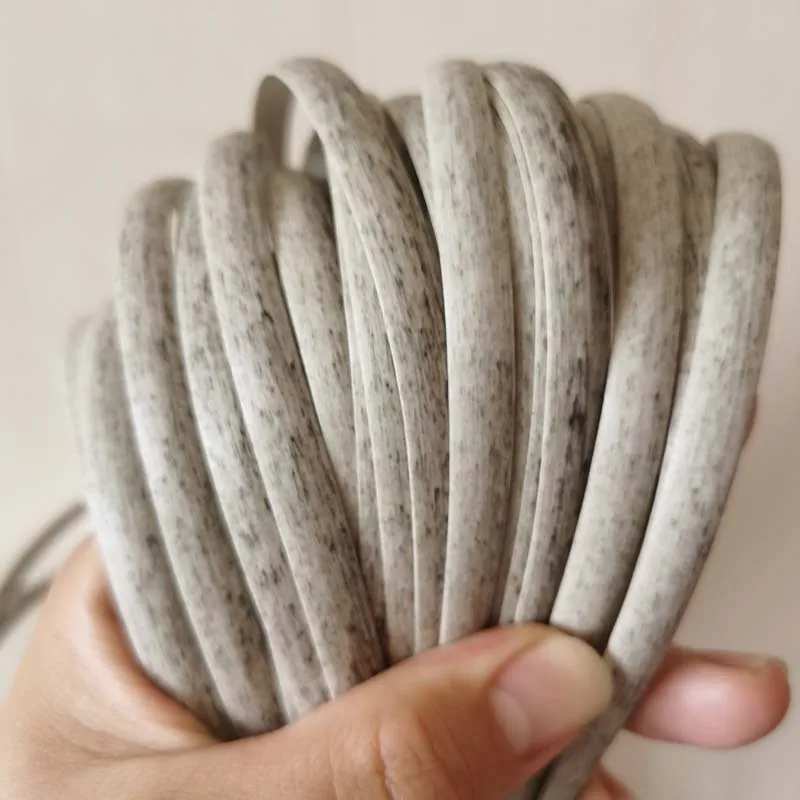 

8mm 500g Light Grey PE Flat Synthetic Rattan Material Handmade Weaving Rope Home Furniture Decoration Chair Table Basket Repair