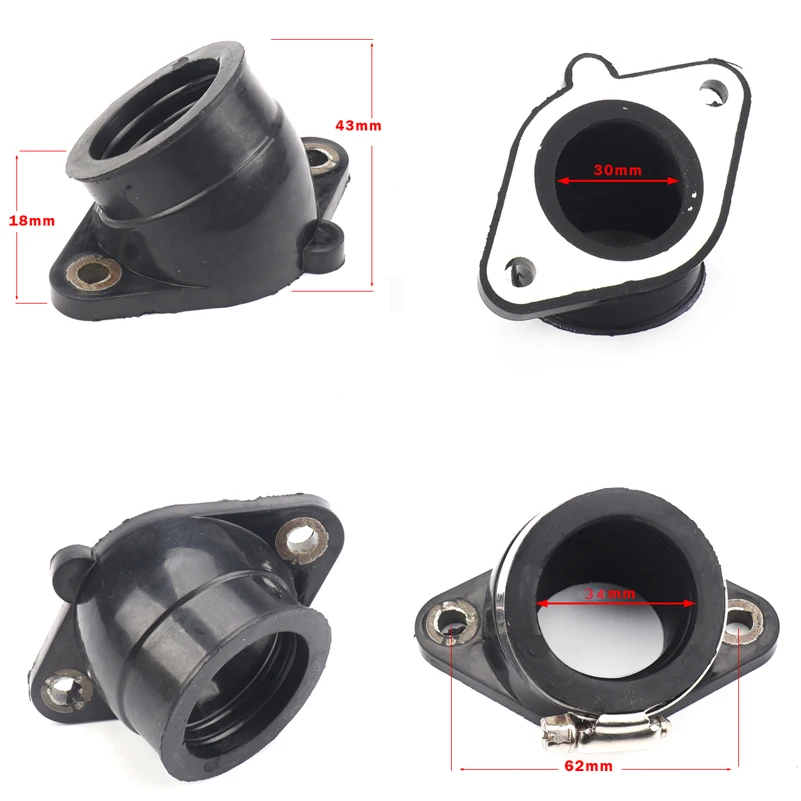 Motorcycle Rubber Adapter Inlet Intake Pipe For KAYO T2 T4 CB250 Dirt Bike Motocross Modified PWK 28 30mm carburetor