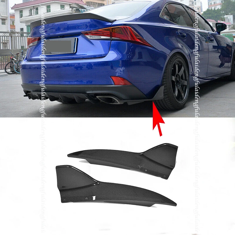 

2pcs For Lexus IS300 IS350 Base/F Sport 2017-2019 Carbon Fiber Rear Bumper Splitters Side Apron Moulding Car Accessories