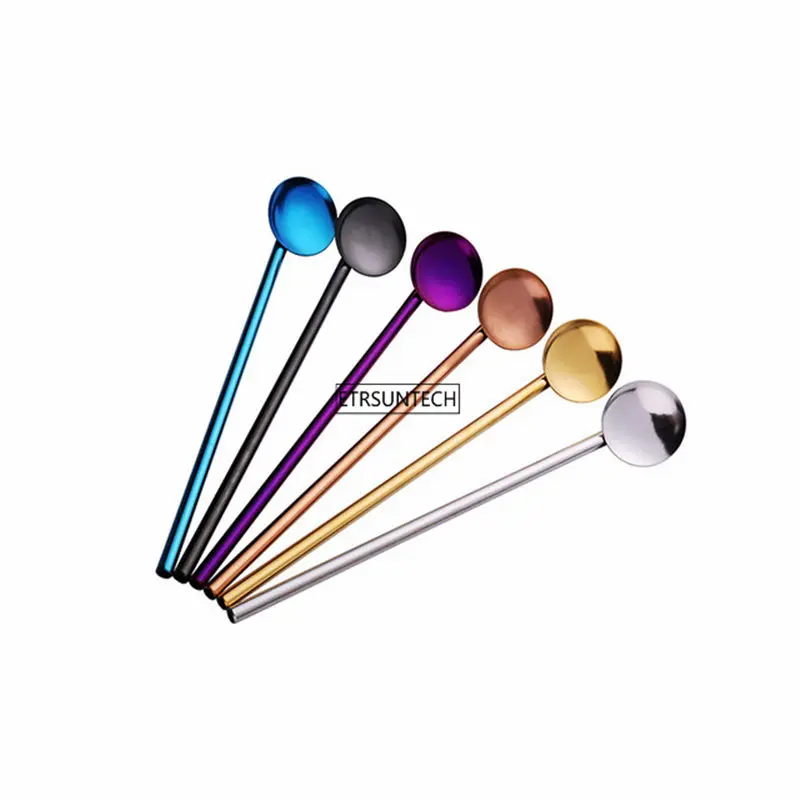 100Pcs/lot 304 Stainless Steel Pipette Spoon Creative Beverage Milk Coffee Straw Spoon Tableware milk tea spoon Straws