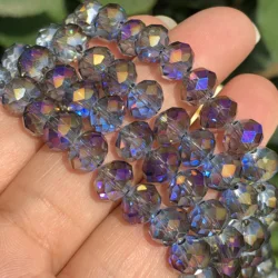 High Quality AB Purple Multicolor Austria Crystal Glass Bead Faceted Rondelle Loose Spacer Beads For Jewelry Making Diy Bracelet