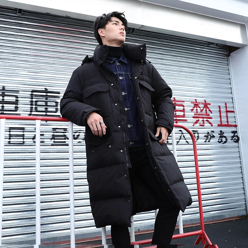 Plus Size Winter Coat Men Brand Warm 90% Duck Down Jacket 2019 Korean Long Thick Down Coat Parkas Hiver Overcoat 981071