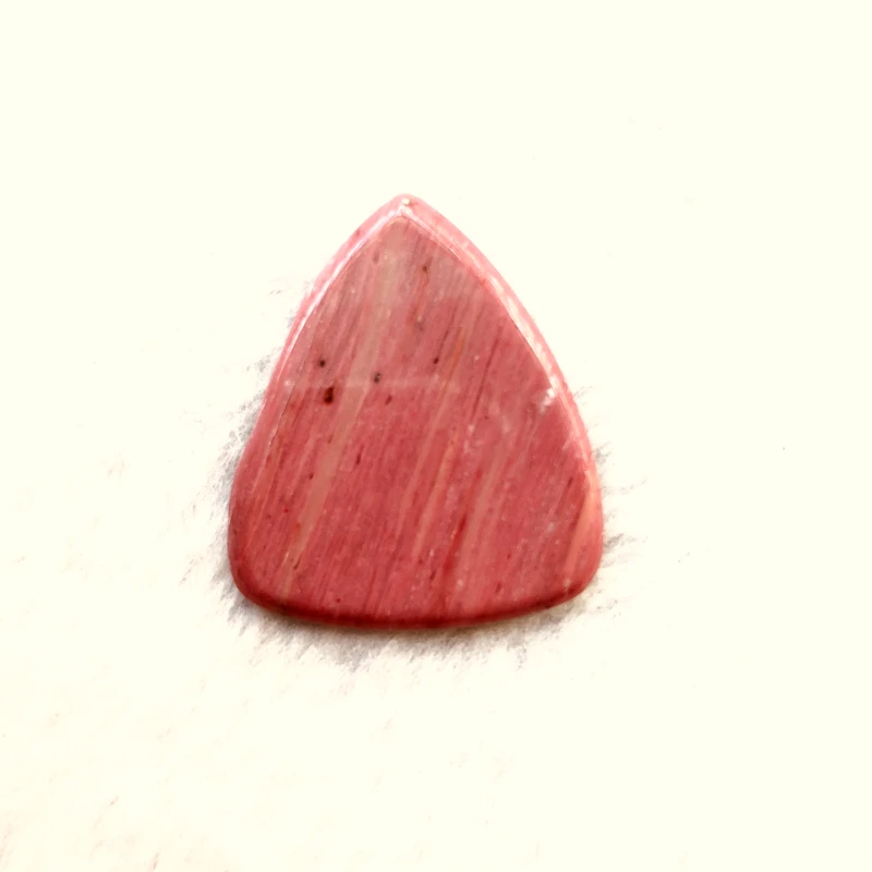 Natural Red Rhodonite Beads Wholesale 1pcs Stone Crystal round Tip Guitar Pick Pendant Bead for Jewelry Making