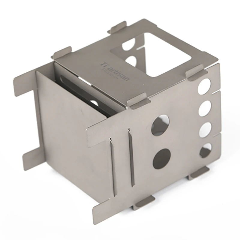 Tiartisan Mini Portable Camping Pocket Stove Stainless Steel or Titanium Wood Burning Stove Hiking Picnic BBQ Stove