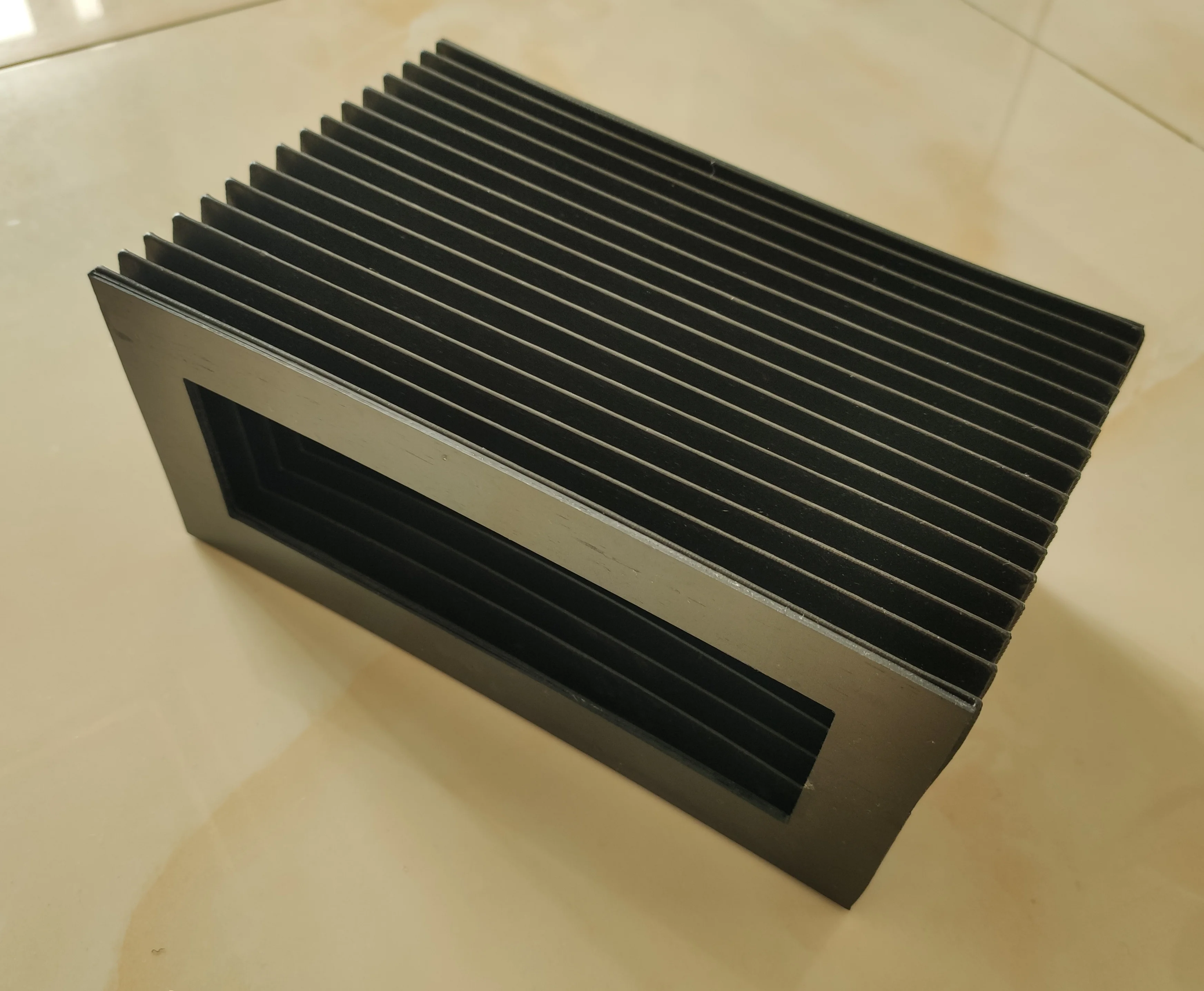 T5 Rectangle Machine tools protection bellows, inner: 420 mm x 450 mm, outer: 460 mm x 490 mm, Lmax: 400 mm