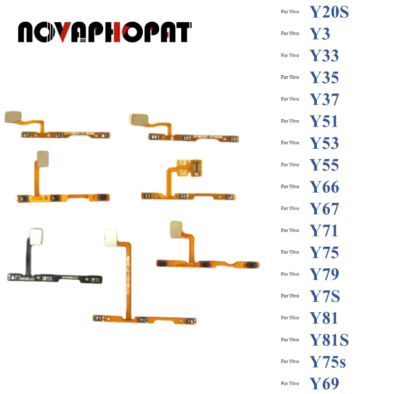 For Vivo Y20S Y3 Y33 Y35 Y37 Y50 Y51 Y53 Y55 Y66 Y67 Y69 Y71 Y75 Y79 Y75s Power On Off Volume Up Down Buttons Flex Cable Ribbon