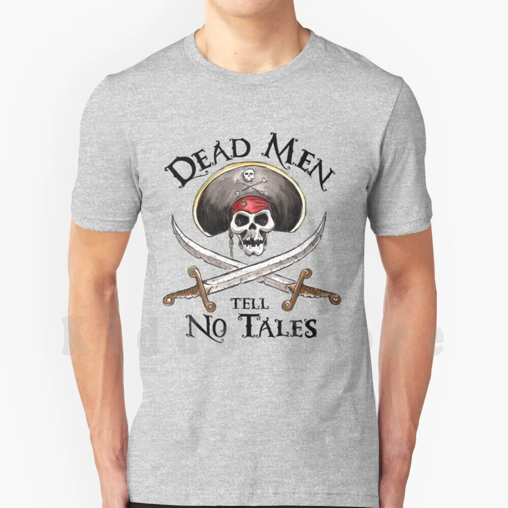 Camiseta con estampado de Dead Men Tell No Tales para hombre, camiseta nueva y genial de algodón con estampado de pirata del Caribe, espada de estilo cliché