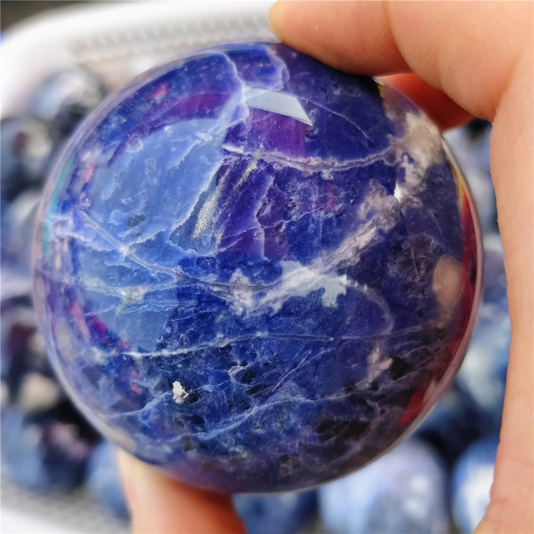 Real Natural Sodalite Quartz Crystal Balls Dumortierite Blue Stone Spheres Mineral Meditation Energy House Decoration Gemstone