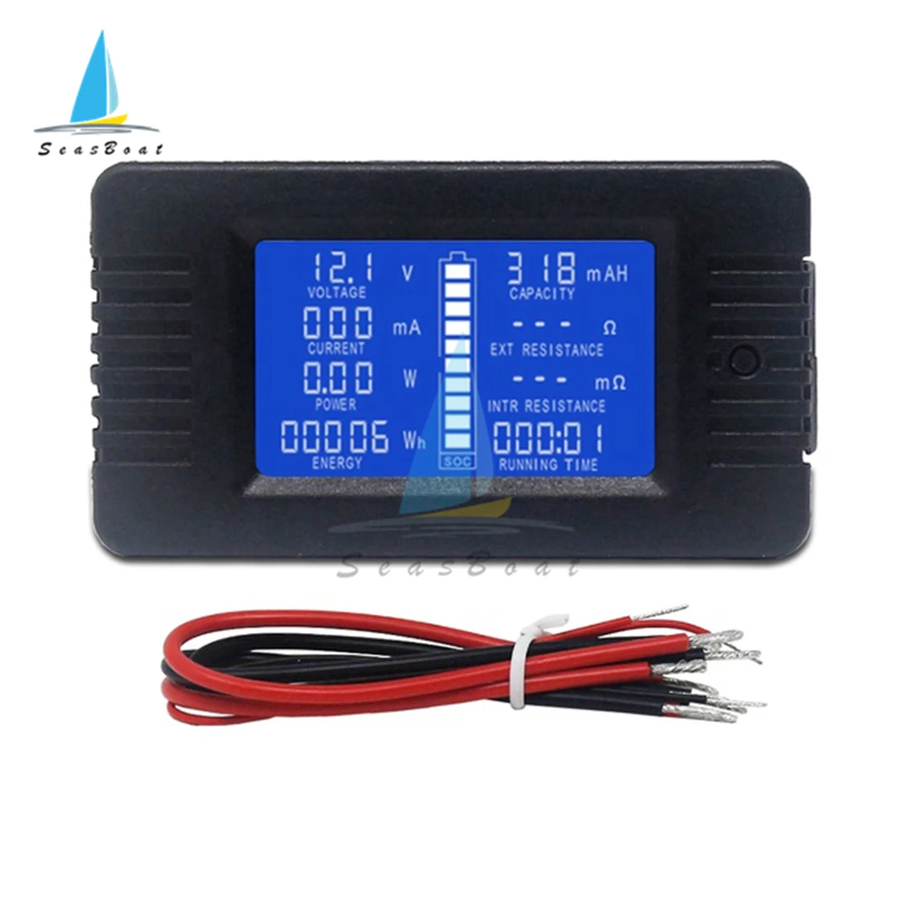 DC 0-200V 10A 100A 300A Tester di capacità della batteria multifunzionale misuratore di energia di corrente di tensione voltmetro digitale LCD