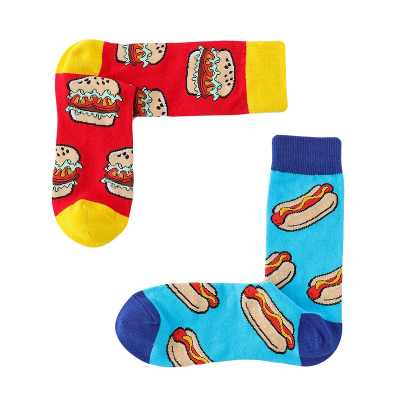 2022 New Sausage fries men socks cotton funny Alien socks for man women novelty casual dressing color crew socks for happy sox