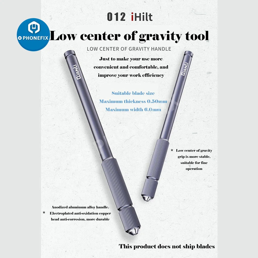 QIANLI iHilt 012 basso baricentro coltello manico hilt lega di alluminio resistenza antiscivolo per manutenzione Chip IC cellulare