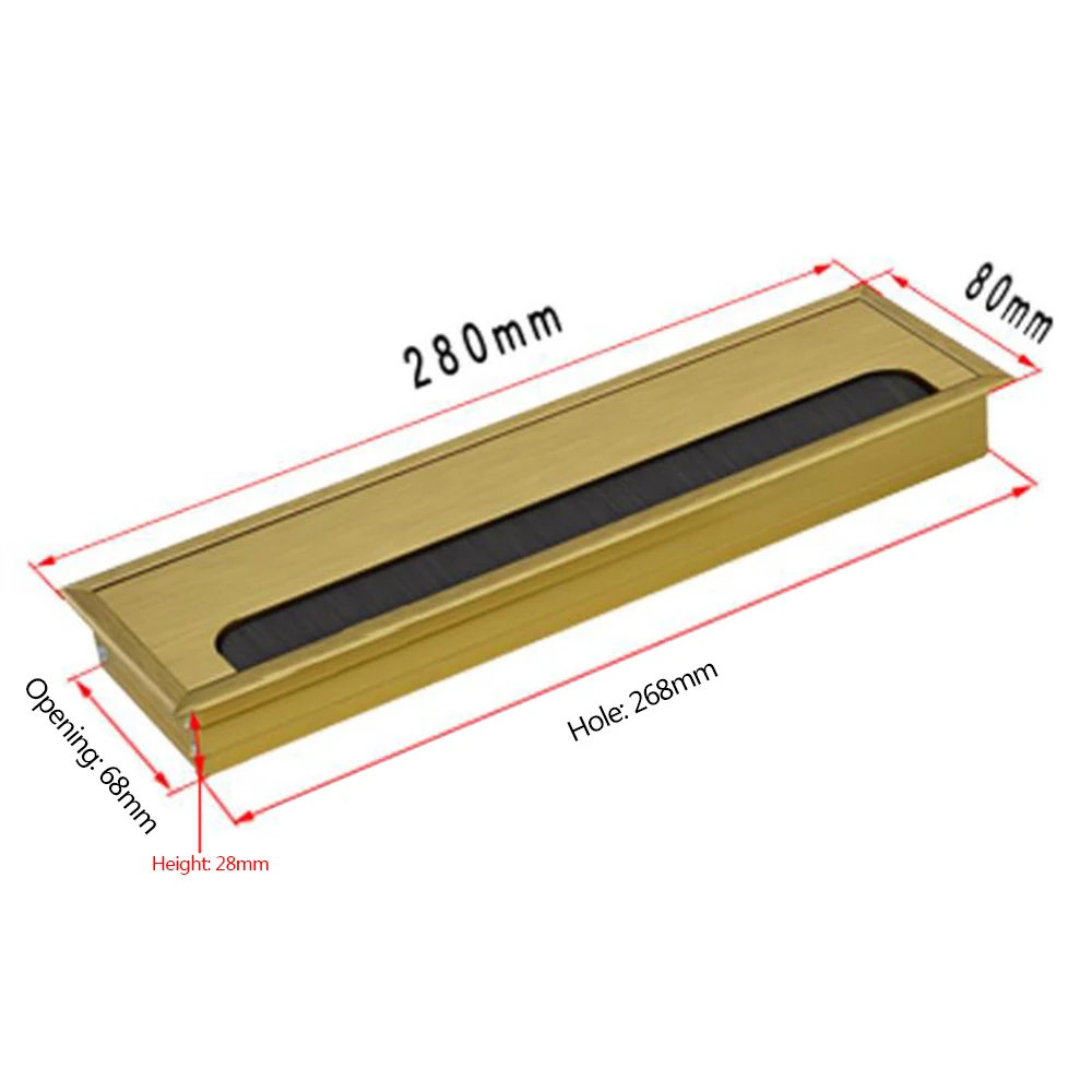 1Pcs Schreibtisch Top Gewinde Box Aluminium Threading Loch Abdeckung Box Für Computer Schreibtisch Mit Gebürstet Draht Threading Box