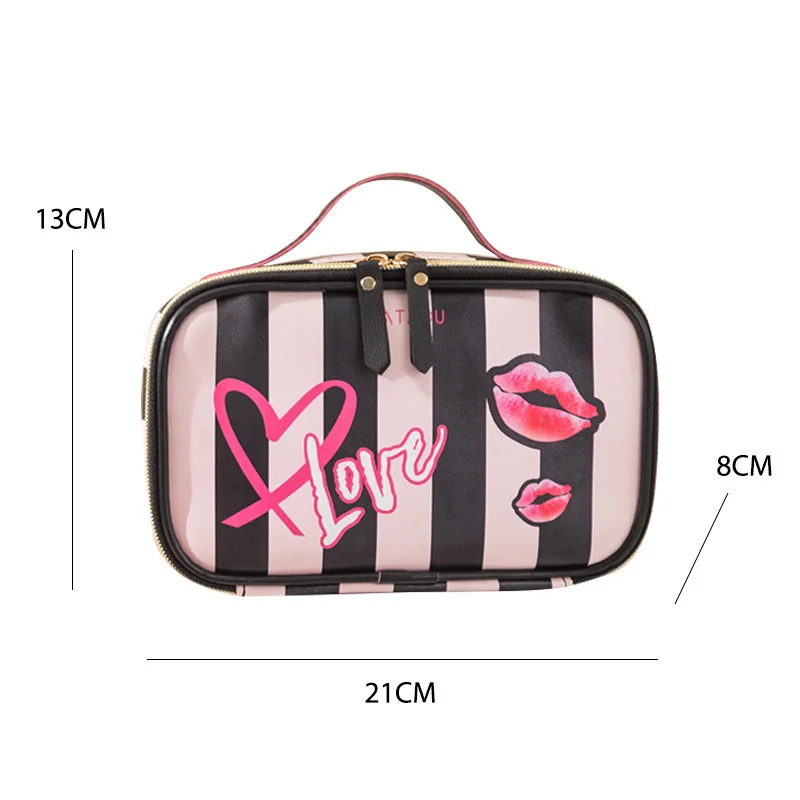 Leather Portable Women Cosmetic Bag Multifunction Travel Toiletry Storage Organize Handbag Waterproof Female Makeup Case 2024