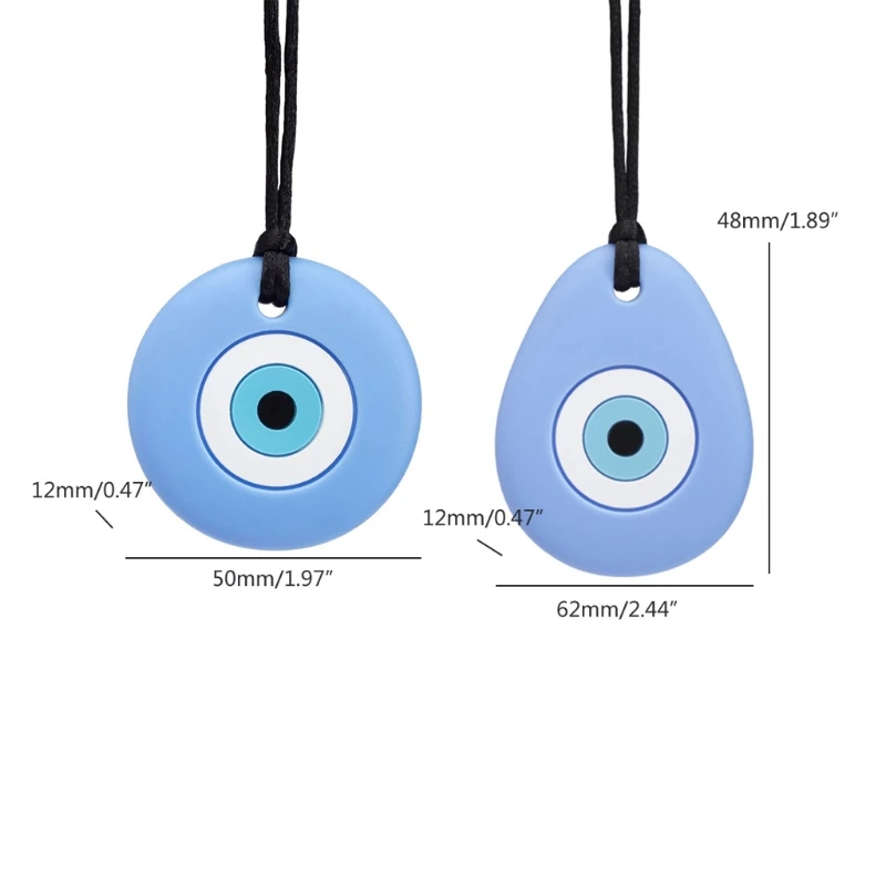 1pc Blue Eye Form Food Grade Silikon Baby Beißringe Sicher Weiche Silikon Perlen Sensorischen Halskette Spielzeug für Kinder Neugeborenen autismus