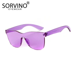 SORVINO Candy Colors Rimless Square Sunglasses for Women Men Festival Summer Goggles Designer 90s Crystal Sun Glasses Shades