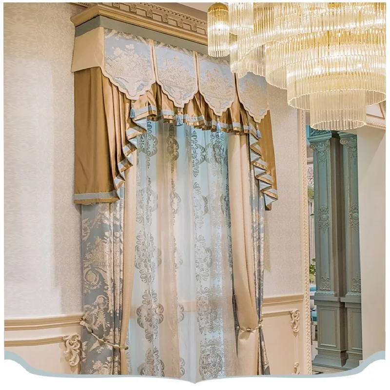 High precision jacquard curtain luxury high-end atmosphere custom living room bedroom French window