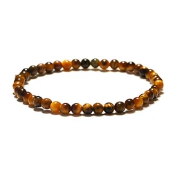 Minimalist 4mm Stone Bracelet For Men Natural Lava Tiger Eyes Beaded Braclet Meditation Yoga Braslet Accessories For Him Pulsera