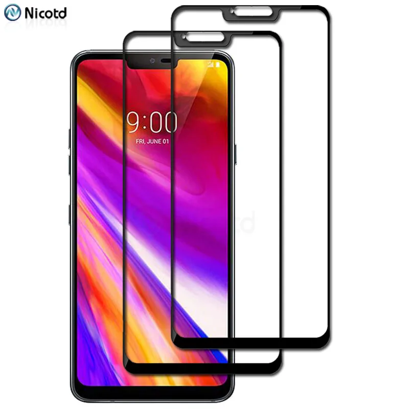 2 Pieces Full Cover Screen Protector Protective Glass For LG G7 One Tempered Protective Film For LG G7 ThinQ For LG G7 Fit Glass