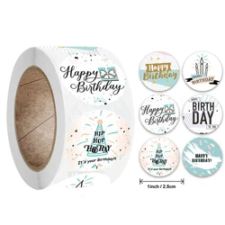 Cute Happy Birthday Stickers, Decorações de vedação, Etiquetas de cartão, Presente de festa de aniversário infantil, 2.5cm, 1 