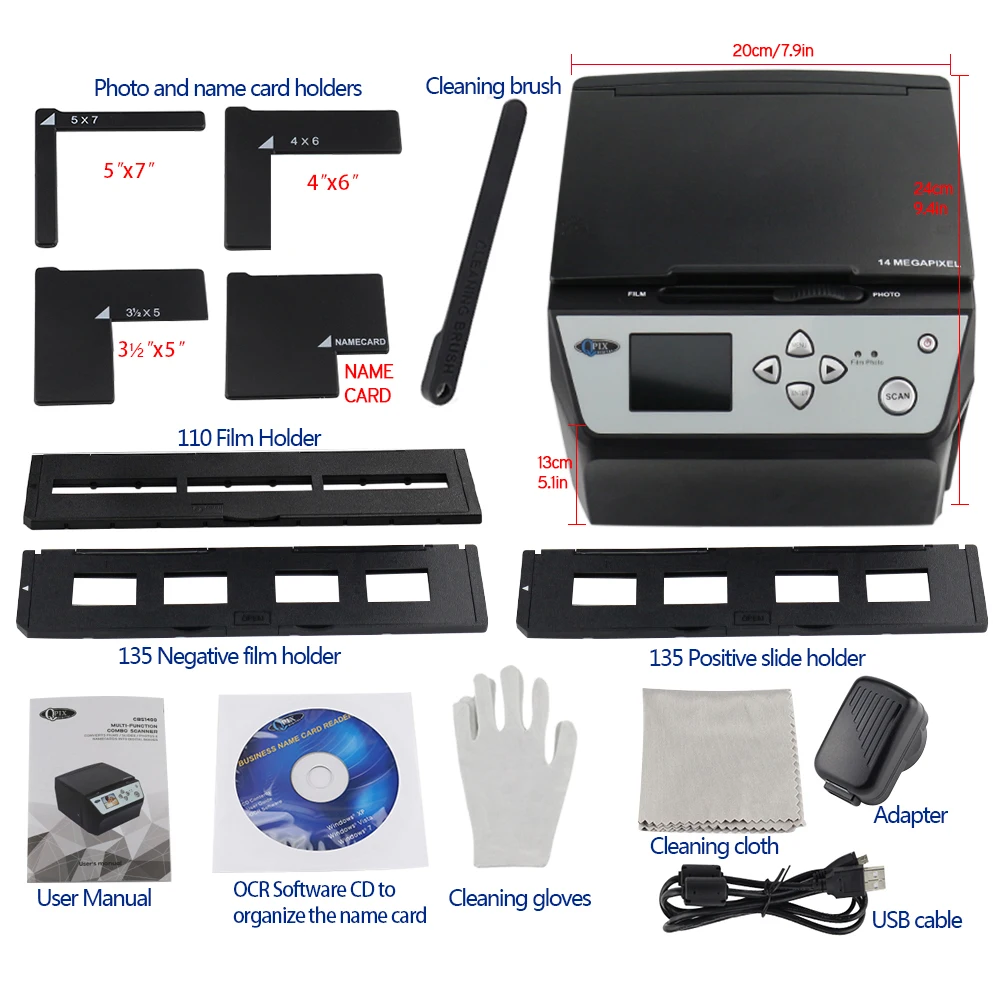 Imagem -06 - Digital Film Scanner 22 Mega Pixels em Combo 135 Conversor Negativo Foto 35 mm Cartão de Visita