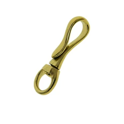 simple smooth Solid raw Brass Swivel Japanese fishhook U Hook clasp Keychain keyring Leather craft DIY Jean wallet chain FOB