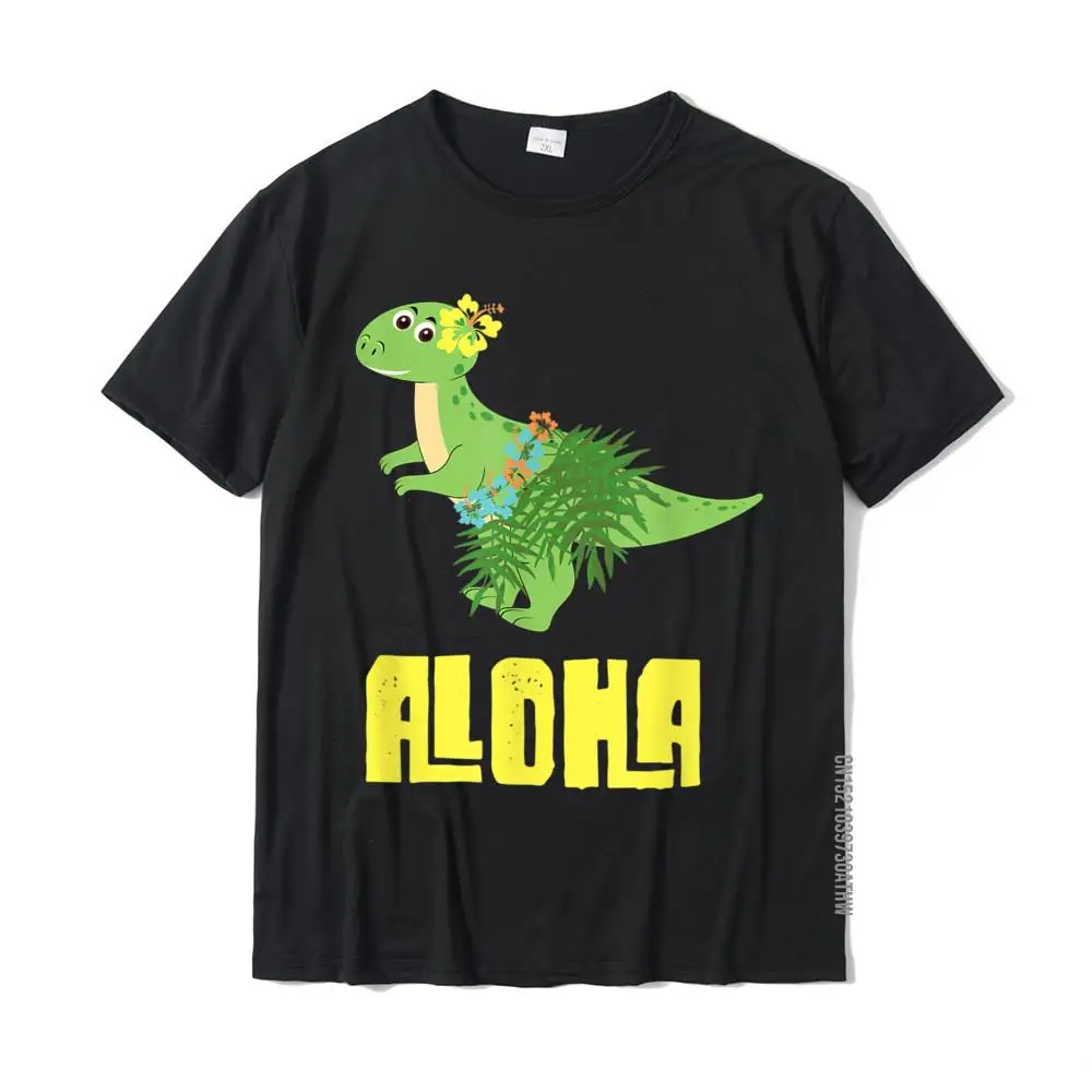 Aloha Dinosaur Hula Dancer T Shirt Grass Skirt Garland T-Shirt Design Tshirts Wholesale Cotton Male Tees Summer