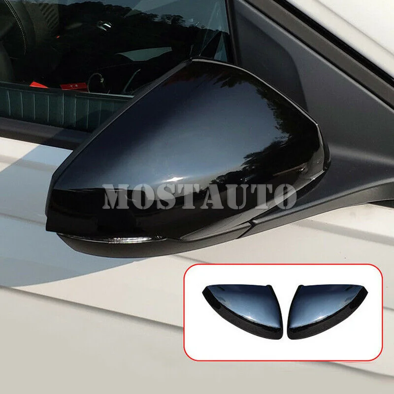 

For Volkswagen Polo Mk6 2018-2020 Black ABS Rear Rearview Mirror Cover Trim 2pcs Car Accessories Interior Car Decor Car Trim