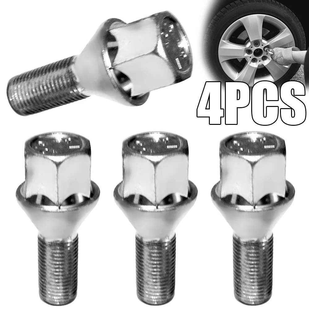 4x Alloy Car Wheel Bolt Nut M12 x 1.5 17mm Hex Tapered Seat