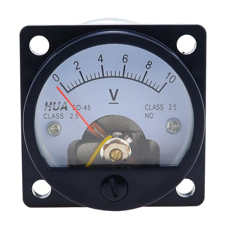 

1PC SO-45-V 5V 10V 15V 20V 30V 50V 100V 300V DC Direct Analog Meter Panel Gauge DC Voltage Current Meter 47*47MM Round Voltmeter