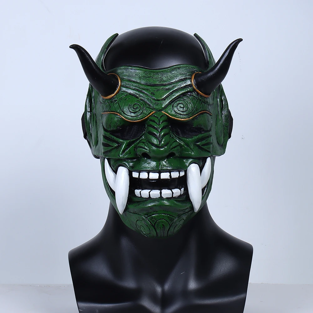 الساموراي قناع اليابانية تأثيري أقنعة مخيف اللاتكس Mascarillas الرعب أنيمي الوجه Masques هالوين ازياء الدعائم كرنفال Mascaras