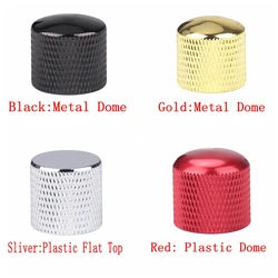 3 adet/4 adet Metal/plastik 6mm Dome/düz üst ton gitar ses tonu kolları potansiyometre kontrol düğmeleri elektrik gitar bas için