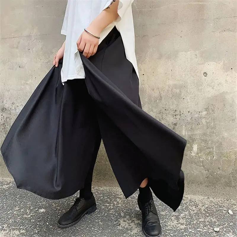 

Men's Wide-Leg Trousers Spring And Autumn New Irregular Personality Hair Stylist Punk Style Fashion Casual Loose Large Size Pant