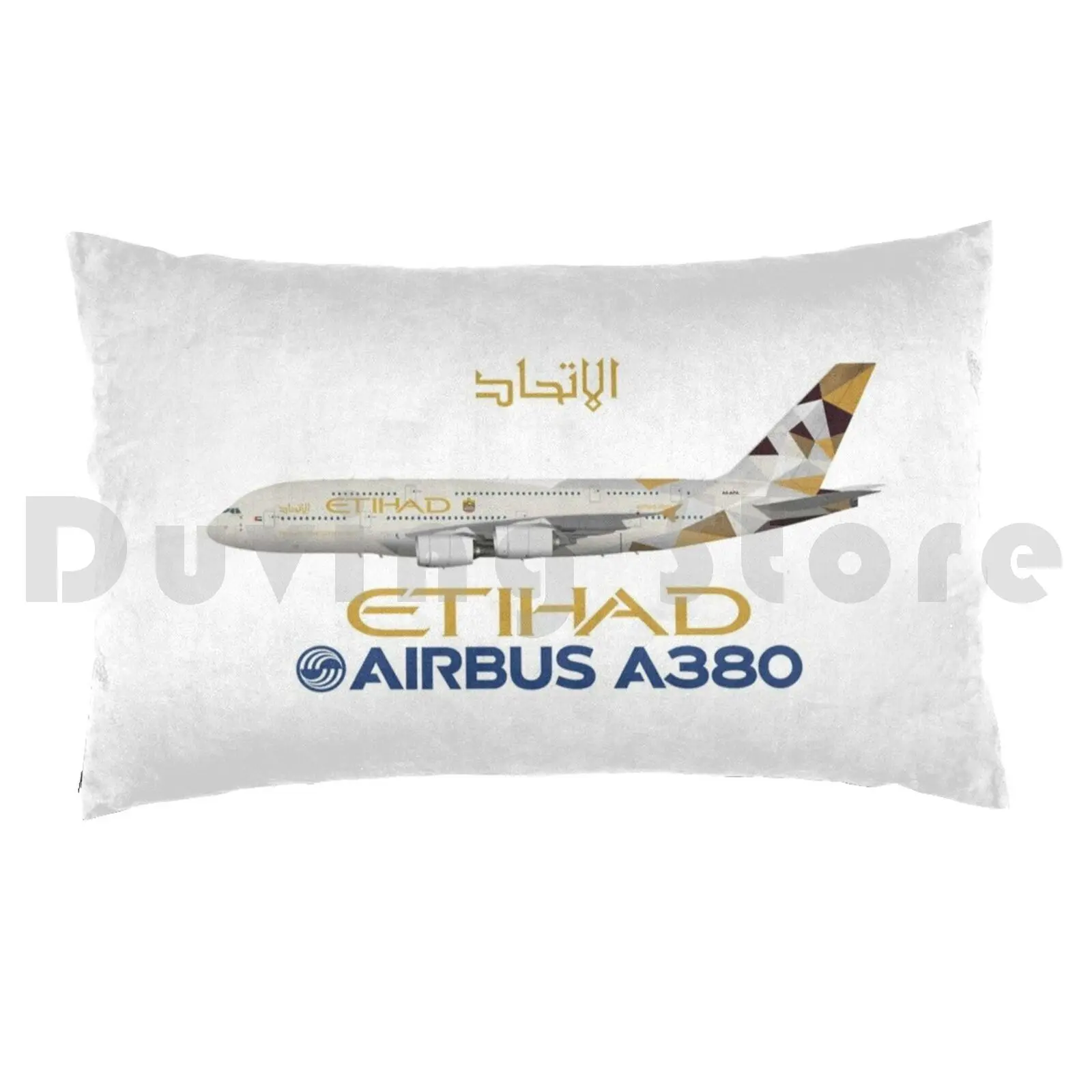 Illustration Of Etihad Airways Airbus A380 Pillow Case DIY 50*70 Airbus A380 Airbus A380 A380 Airbus Etihad Airways