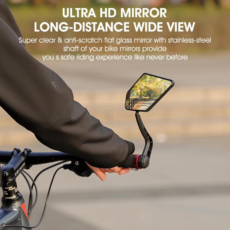 WEST BIKING Diamond Bike Rear View Mirror Fit Bicycle Handlebar Cycling Clear Wide Range Back Sight Rearview Bicycle Accessories