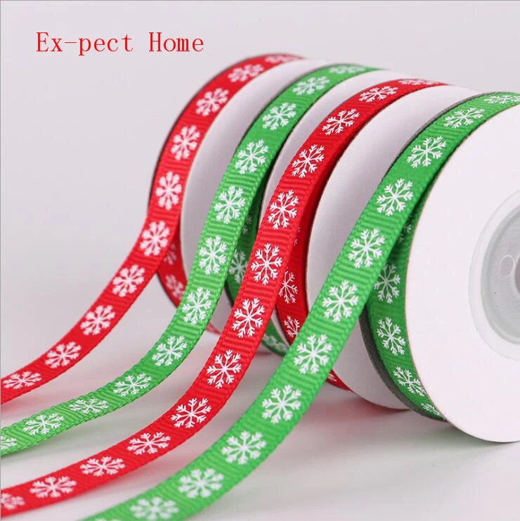 

9 M(10 Yards) Snowflake Printing Ribbon Christmas Party Decor Grosgrain Satin Ribbons Gift Wrapping Ribbon New Year DIY Material