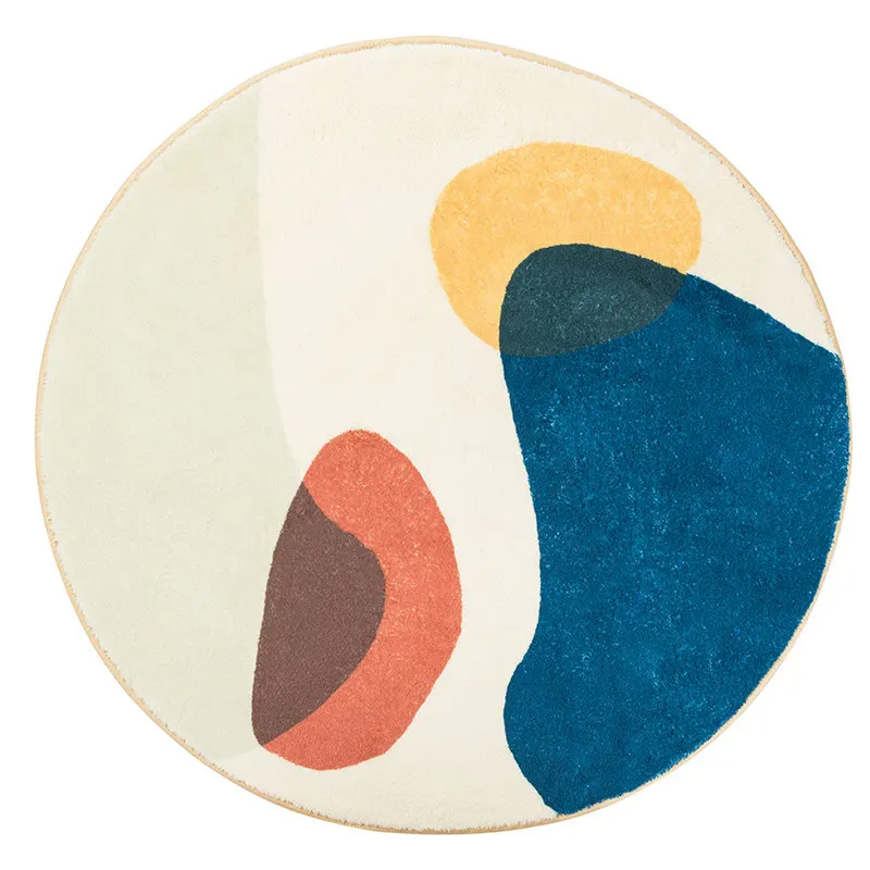 سجاد قطيفة قصير مستدير لغرفة المعيشة ، إكسسوار ناعم مستدير لغرفة النوم ، كرسي كمبيوتر ، سجادة أرضية لغرفة الأطفال