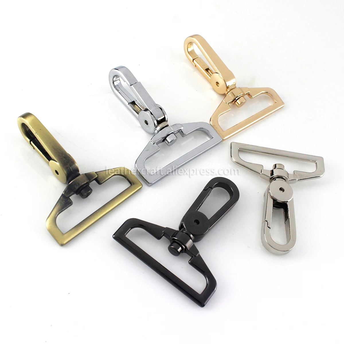 1pcs Metal 38mm D Ring Swivel Eye Snap Hook Trigger Clasps Clips for Leather Craft Bag Strap Belt Webbing Keychain Large Size