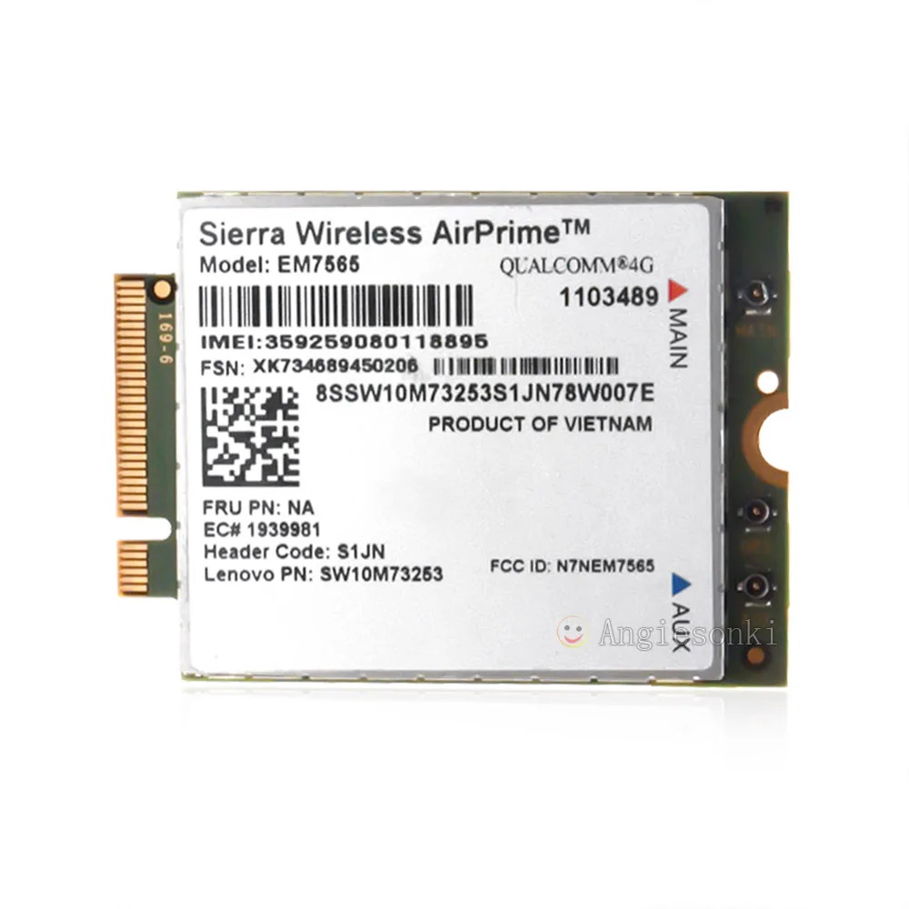 

Sierra Wireless EM7565 LTE CAT-12 M.2 4G Moudule 4G card for Thinkpad carbon X1 6th Gen laptop