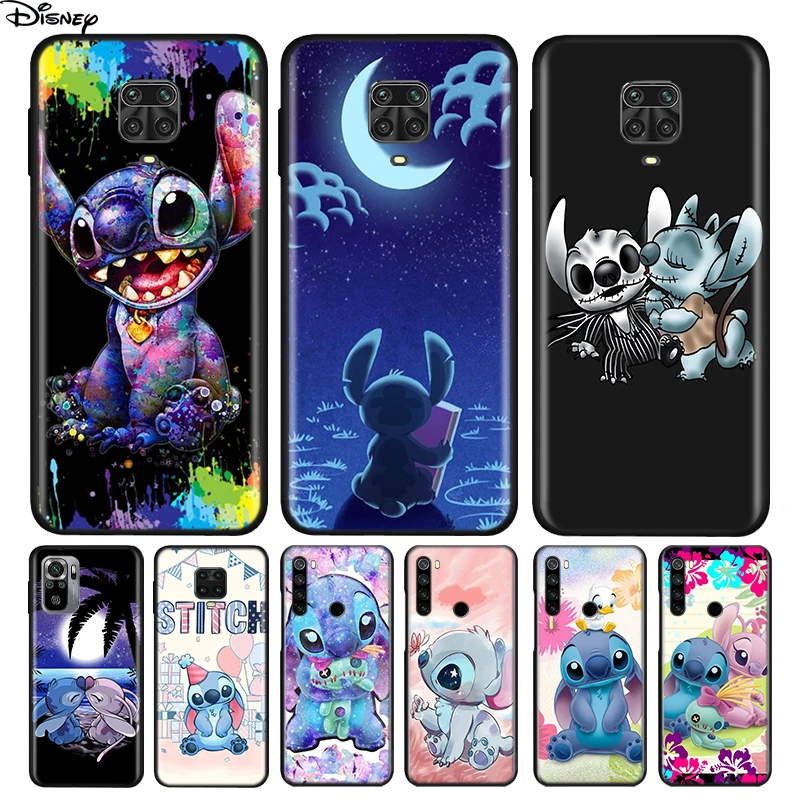 Lilo Stitch Cartoon For Xiaomi Redmi Note 11 11T 10 9 8 7 6 5 4 Pro 5G 4G Silicone Shockproof Black Phone Case Fundas Coque Capa