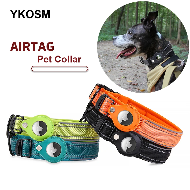 New Airtag Pet Collar Cat Dog Anti-lost Collar For Apple Airtags Location Tracker Protective Case For AirTag Adjustable Design